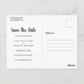 Carte Postale Rustic Wood Country Script Enregistrer la date (Dos)