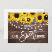 Carte Postale Rustic Wood Home Sweet Home Moving Faire-part (Devant / Derrière)