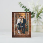 Carte Postale Rustic Wood Joyeuses vacances Photo (Debout devant)