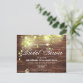 Carte Postale Rustic Wood Mason éclaire l'invitation de la douch (Debout devant)