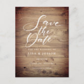 Carte Postale Rustic Wood QR Code Script Mariage Enregistrer la  (Devant)