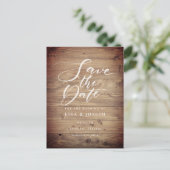 Carte Postale Rustic Wood QR Code Script Mariage Enregistrer la  (Debout devant)