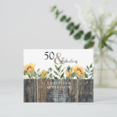 Carte Postale Rustique 50 & Fabuleux Sunflower Anniversaire (Debout devant)