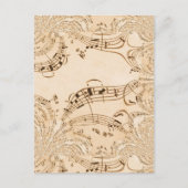 Carte Postale Rustique Antique Musical Notes (Devant)