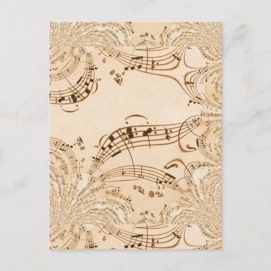 Carte Postale Rustique Antique Musical Notes (Devant)