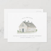 Carte Postale rustique aquarelle grange mariage enregistrer la d (Devant / Derrière)
