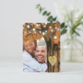 Carte Postale Rustique Automne Arbre Mariage d'automne Merci (Debout devant)