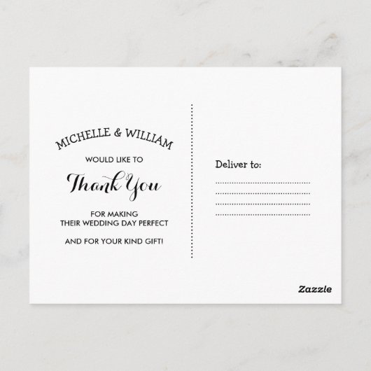 Carte Postale Rustique Automne Arbre Mariage d'automne Merci (Dos)