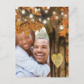 Carte Postale Rustique Automne Arbre Mariage d'automne Merci (Devant)