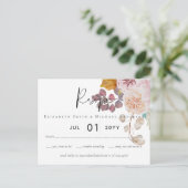 Carte Postale Rustique automne Citrouille Figs Fleurs Mariage (Debout devant)