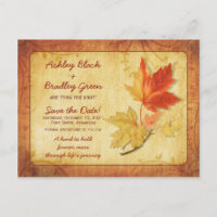 Rustique Automne Maple Feuilles mariage Enregistre
