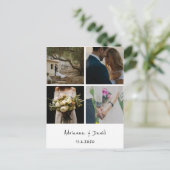 Carte Postale Rustique Bohème Mariage Merci photo Collage (Debout devant)