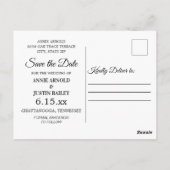 Carte Postale Rustique Burlap Bourgogne Blush Rose Floral Date d (Dos)