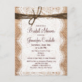 Carte postale Rustique Burlap Bridal Show Invitati (Devant)