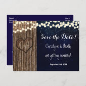 Carte Postale Rustique Carved Tree Heart Date de s (Devant / Derrière)