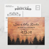 Carte postale rustique de forêt pour réserver la d (Devant / Derrière)