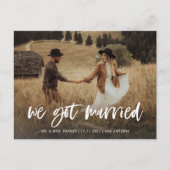 Carte Postale Rustique Décontracté Script Photo Elopement Faire- (Devant)