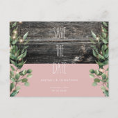 Carte Postale Rustique Dusty Rose Foliage Mariage Enregistrer la (Devant)