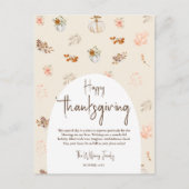 Carte Postale Rustique Elegant Automne Thanksgiving Salutation (Devant)