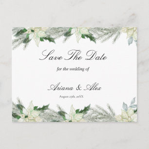 Carte Postale Rustique Floral Automne Mariage d'hiver Enregistre