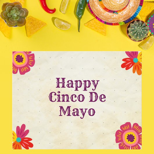 Carte Postale Rustique Floral Happy Cinco de Mayo