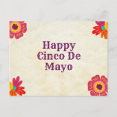 Carte Postale Rustique Floral Happy Cinco de Mayo (Devant)