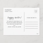 Carte postale Rustique Kraft Floral Happy Pâques (Dos)