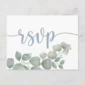 Carte postale Rustique Mariage RSVP Dusty Blue (Devant)