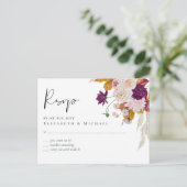 Carte Postale Rustique Maroon Ginger Blush Wedding RSVP (Debout devant)