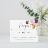 Carte Postale Rustique Maroon Ginger Blush Wedding RSVP (Debout devant)