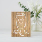 Carte Postale Rustique Mason Jar Bois Brown (Debout devant)