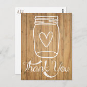 Carte Postale Rustique Mason Jar Bois Brown (Devant / Derrière)