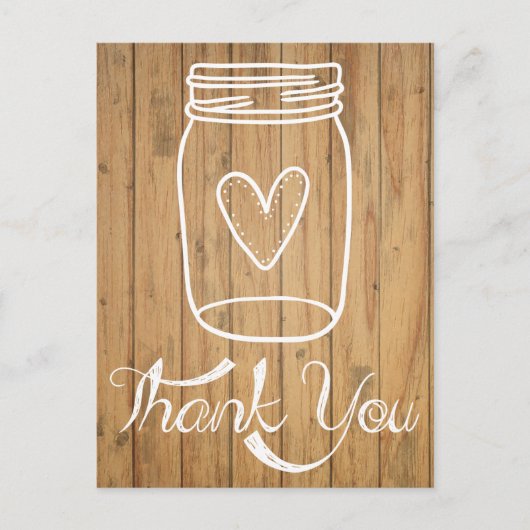 Carte Postale Rustique Mason Jar Bois Brown (Devant)