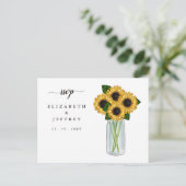 Carte postale Rustique Mason Jar Sunflowers RSVP (Debout devant)