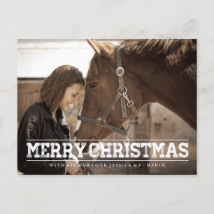 CARTE POSTALE RUSTIQUE MERRY CHRISTMAS