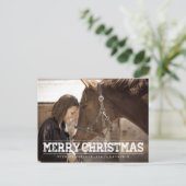 CARTE POSTALE RUSTIQUE MERRY CHRISTMAS (Debout devant)