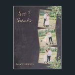 Carte Postale Rustique moderne Chalkboard Photo Mariage Merci<br><div class="desc">Envoyer des notes de remerciement à vos amis et votre famille de votre mariage avec ces ardoises de tableau rustique avec eucalyptus, photo moderne de remerciement cartes. Customisez ces cartes de remerciement de mariage avec votre photo de mariage préférée, ainsi que le message personnel et les noms. Ces cartes de...</div>