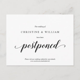Carte Postale Rustique moderne, Faire-part de mariage reporté