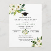 Carte Postale Rustique Moderne Verdure ivoire Floral Graduation (Devant)