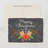 Carte postale rustique Noël et Nouvel An (Devant / Derrière)