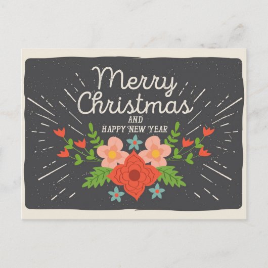 Carte postale rustique Noël et Nouvel An (Devant)