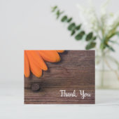 Carte Postale Rustique Orange Daisy Grange Bois Pays Merci (Debout devant)