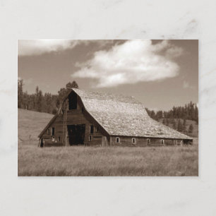 Carte postale Rustique Patiné Grange Sephia