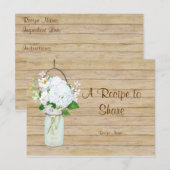 Carte Postale Rustique Pays Mason Fleurs Jar Blanches Hydrangeas (Devant / Derrière)