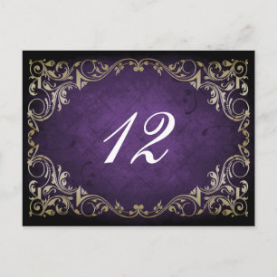 Carte Postale Rustique Regal Ornemental Purple Et Mariage Or