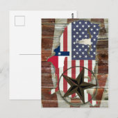 Carte Postale Rustique Texas Lone Star Texas Long Horn (Devant / Derrière)