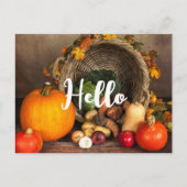 Carte Postale Rustique Thanksgiving Table Bountiful Harvest Bonj (Devant)