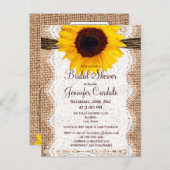 Carte Postale Rustique Tournesol Bridal (Devant / Derrière)