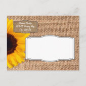 Carte Postale Rustique Tournesol Bridal (Dos)