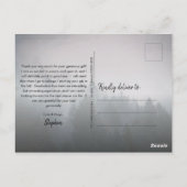 Carte Postale Rustique Woodsy moderne | Merci photo (Dos)